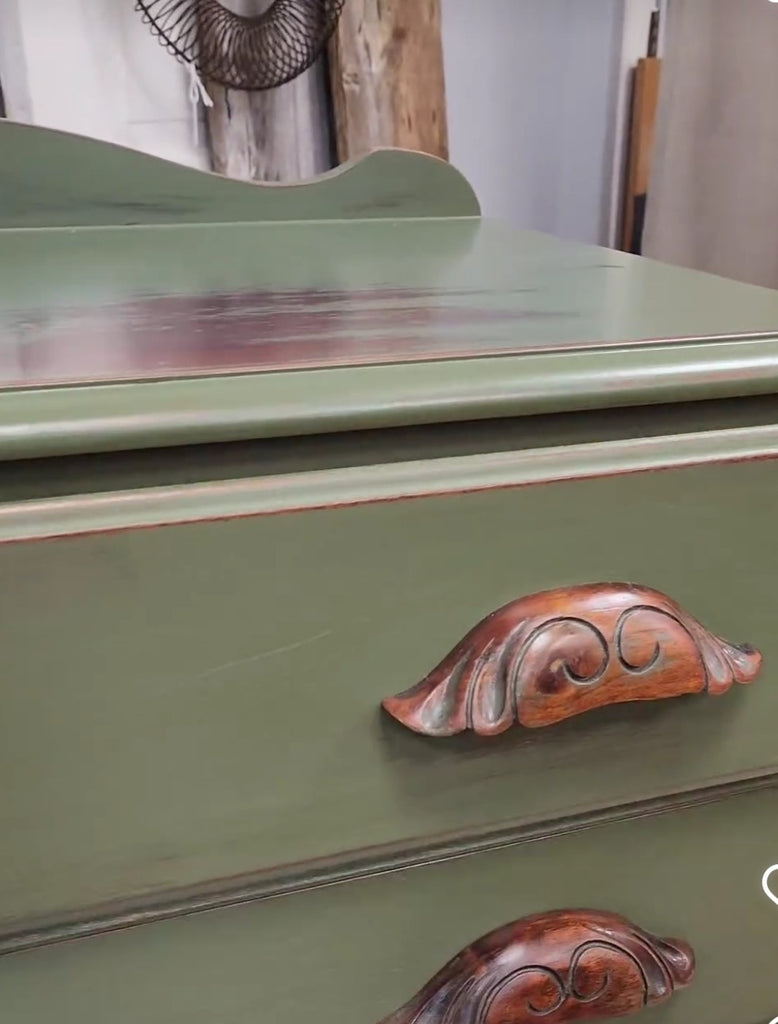 SOLD - Antique solid wood, 5 drawer dresser