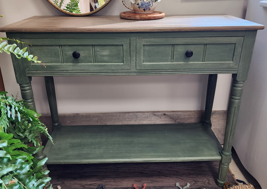 SOLD - Console Table with Two Drawers and Shelf