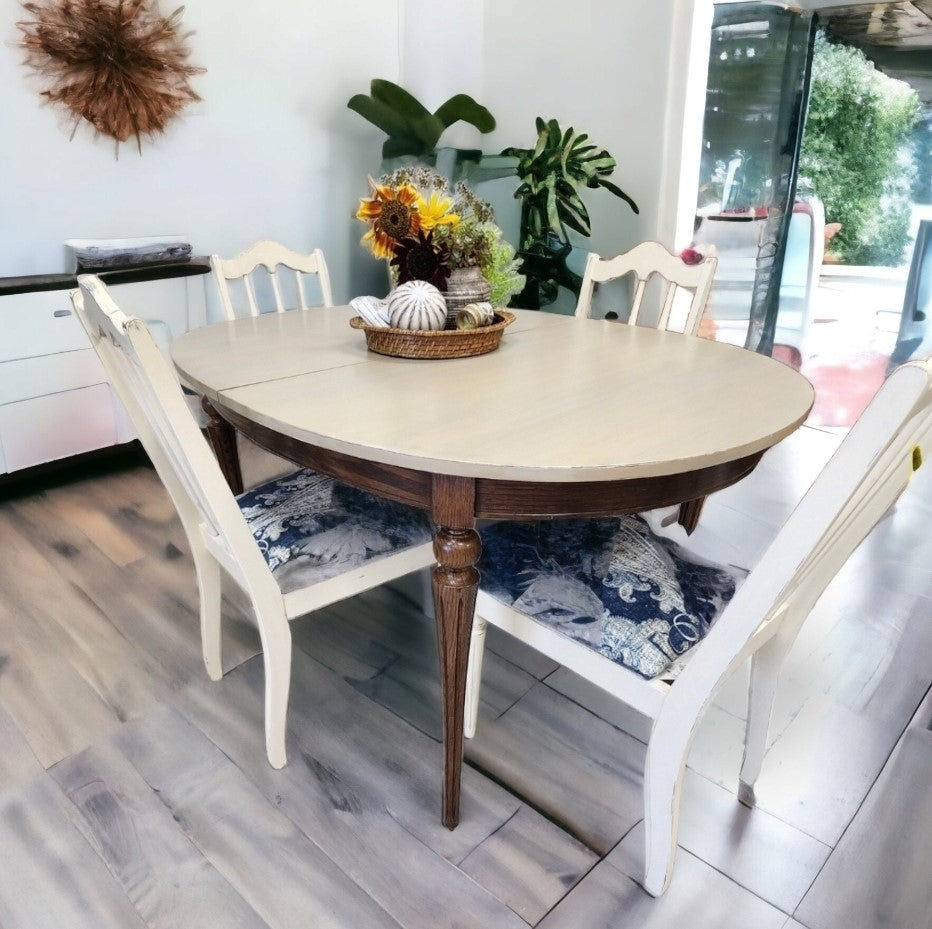 Oak Wood Dining Table and Four Chairs; sustainable meal-time, conversations and connections